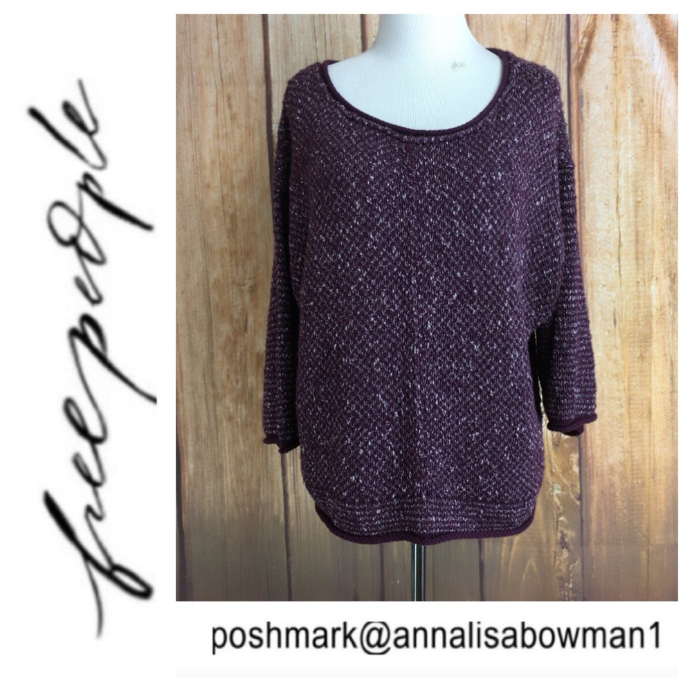 🐞Free People purple knitted pullover sweater S